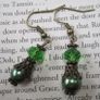 Green Drop Dangle Bronze Plated Fashion Earrings India  / dark olive Image 3