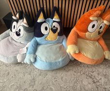 3 plush soft bluey chairs