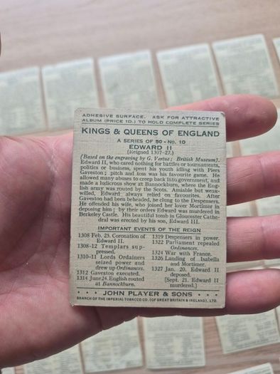 Players Kings & Queens Of England   Cigarette Cards  Issued 1935  Condition Good