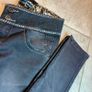 Vintage Vibe Embroidered Low Waist Black Jeans.Statement Waist V XS 6-8 Image 8