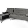 Elegant Velvet Sofa Bed with Chaiselongue 4 COLOURS Image 4