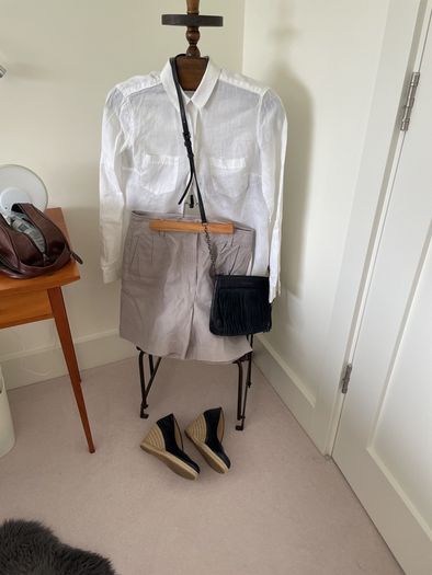 White linen blouse Size 10 EU 38