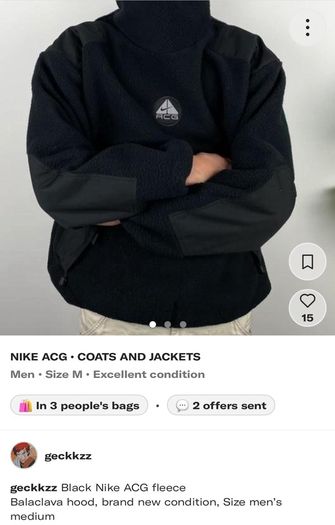 Rare Nike ACG Ninja Hood Sherpa Fleece