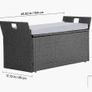 Rattan Garden Storage Bench with Cushion and Seating for Two Image 3