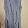 Light Blue Sleeveless Long Vest with Belt Image 4