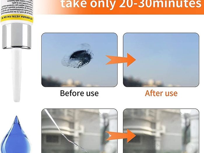 Windscreen Repair Kit, Car Windscreen Crack Repair Kit for Fix Auto Windscreen Glass Cracks/Scratch/Chips/Nicks/Half-Moon/Star-Shaped/Bulls-Eye (FREE POSTAGE)