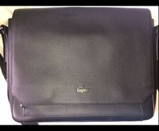 Lacoste leather shoulder messenger laptop Cross Body Travel Work Bag