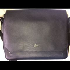 Lacoste leather shoulder messenger laptop Cross Body Travel Work Bag