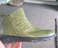 Leather ankle boots - Khaki-olive-green