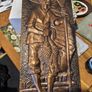 Copper painting representing a fisherman - Old Japanese Ancient Arts and Crafts Measures 22 x 49 cm. Image 7