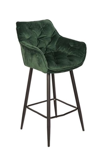 Capri Bottle Velvet Arm Bar Stool