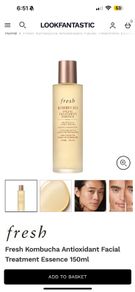 Fresh Kombucha Antioxidant Facial Treatment Essence 150ml new