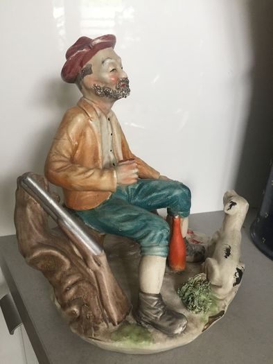 Vintage Ceramic Fisherman Figurine