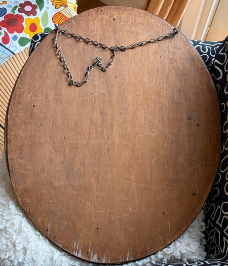 Vintage chinoiserie oval mirror