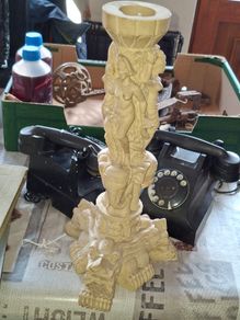 Beautiful Table Base of Neoclassical Women, Elephants, and Dragons. You could easily get a round piece of glass, wood or plexiglass, and make a nice table that would be a focus point in any room or hall. Postage Available or Collection