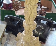 Beautiful Table Base of Neoclassical Women, Elephants, and Dragons. You could easily get a round piece of glass, wood or plexiglass, and make a nice table that would be a focus point in any room or hall. Postage Available or Collection