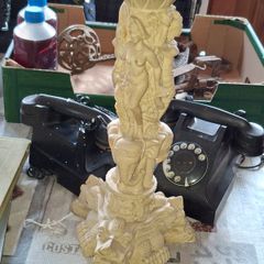 Beautiful Table Base of Neoclassical Women, Elephants, and Dragons. You could easily get a round piece of glass, wood or plexiglass, and make a nice table that would be a focus point in any room or hall. Postage Available or Collection