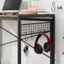 _Computer Desk, Folding Desk with 8 Hooks, Workstation Image 5