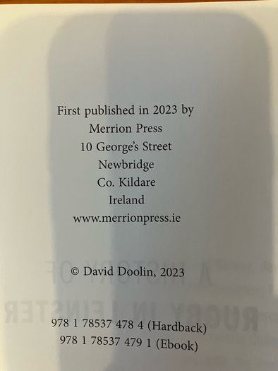Sport book: 'A History of Rugby in Leinster'