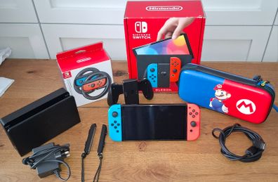 Nintendo Switch OLED 64GB Boxed + Extras
