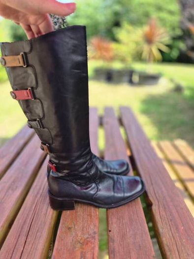 Roby and Pier Italian Leather Boots, Size UK4, EU37 - Wide Fit, AV