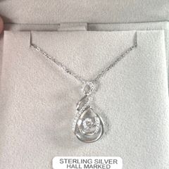 Sterling silver ladies necklace and pendant