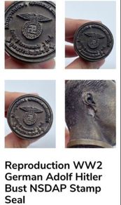 225g  WW2 NSDAP German Adolf Hitler bust Seal STAMP reproduction brass vintage retro
