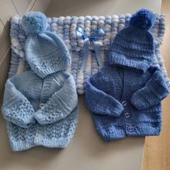 handknit baby cardigans hats and blankets