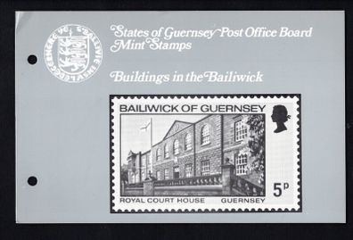 1976 Guernsey Christmas/ Buildings Commemorative Stamps Presentation Pack