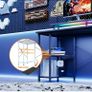 120x50cm Gaming Desk with LED Lights & Power Outlets,Black Storage Shelves, Dual Monitor Stand, Home Office & Study, Work from Home, Bedroom, Small Spaces, Dorm, Space-Saving, Students Image 4
