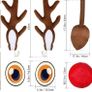 Car Reindeer Antlers and Nose, New Christmas Car Decorations Plush Rudolph Costume Kit for Xmas, Reindeer Antlers for Car with Eyes, Ears and Tail (FREE POSTAGE) Image 3