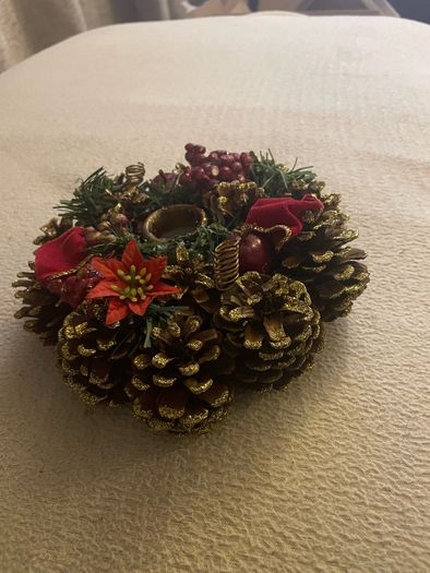 Xmas candle holder table centre piece
