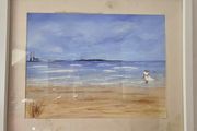 Vintage Oil Painting Sandymount Strand Signed Irish Artist