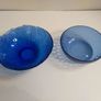 Two Blue Pressed Glass and Molded Glass Nibbles Dishes for Sale as a Pair, in Excellent Condition. Image 2