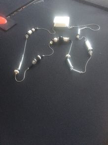 Necklace - Daisy and Eve Long chain - black & white