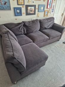 L Shaped Chocolate Brown Sofa