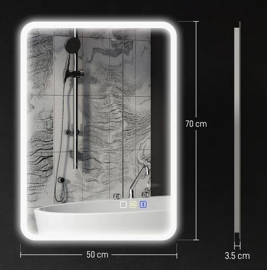 LED Bathroom Mirror 50x70cm