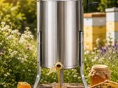 Manual Honey Extractor, 4/8 Frames Honey Spinner Extractor, Stainless Steel Beekeeping Extraction, Honeycomb Drum Spinner with Lid, Apiary Centrifuge Equipment with Height Adjustable Stand