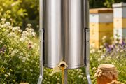 Manual Honey Extractor, 4/8 Frames Honey Spinner Extractor, Stainless Steel Beekeeping Extraction, Honeycomb Drum Spinner with Lid, Apiary Centrifuge Equipment with Height Adjustable Stand