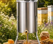 Manual Honey Extractor, 4/8 Frames Honey Spinner Extractor, Stainless Steel Beekeeping Extraction, Honeycomb Drum Spinner with Lid, Apiary Centrifuge Equipment with Height Adjustable Stand