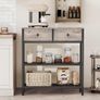 Console Table, Slim Console Table with 2 Drawers, Hallway Table with Storage, Side Table, Slim Sofa Table for Small Spaces, Living Room, Entryway, Kitchen, Greige and Black Image 7