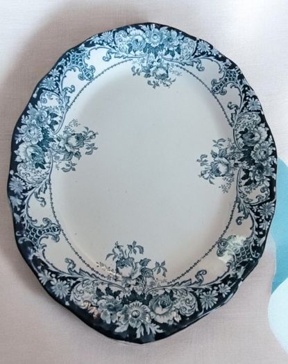 Collection of Antique Victorian and Art Deco English Serving Platters Staffordshire