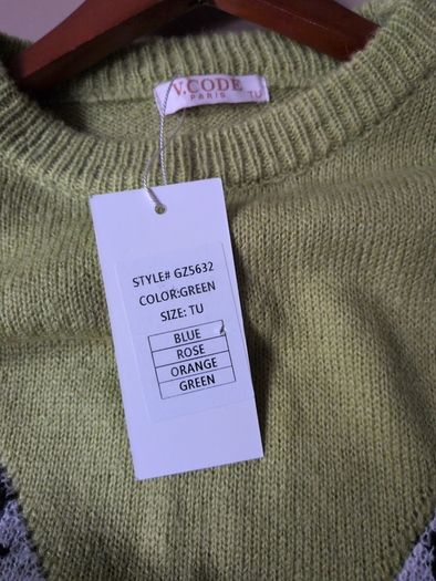 V. Code Jumper ( Designed in France).  B.N.W.T.
