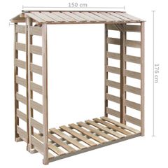 Firewood Storage Shed 150x90x176 cm Impregnated Pinewood