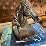 Set of 2 Textured Bronzed Metal Horse Head Bookends Image 10