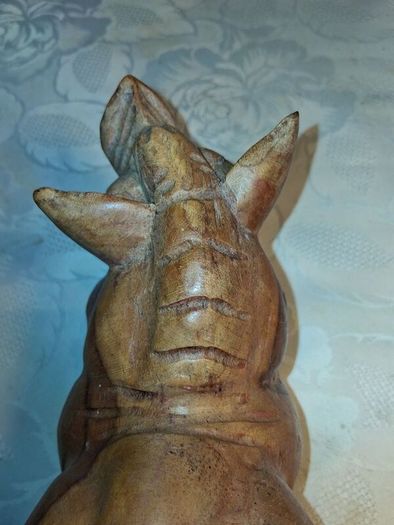 Hardwood Handcarved Pig
