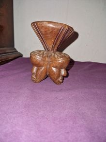 Hand Carved African three faces candle holder