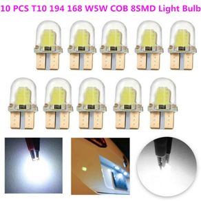 10x T10 194 168 W5W COB 4 SMD LED Silica Bright White License Light Bulb