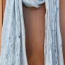 Ladies Pale Blue Crinkle Scarf Image 2