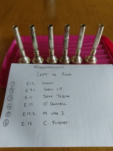 trumpet mouthpieces. Marcinkiewicz signature models.